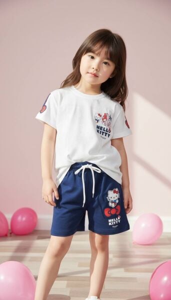 Karakter baskılı şortlu takım