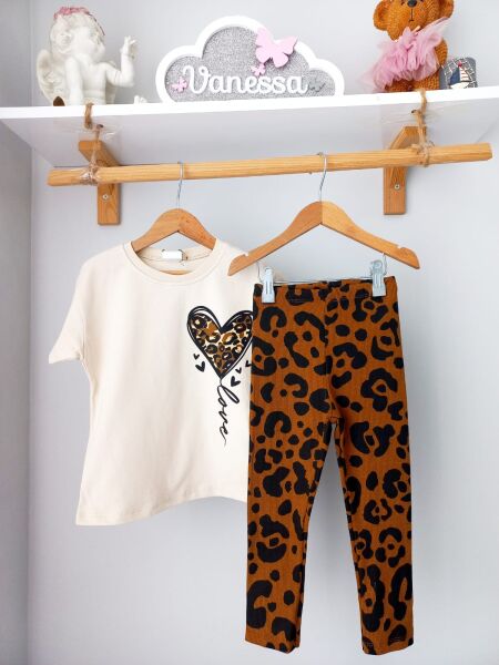 Love leopar taytlı takım