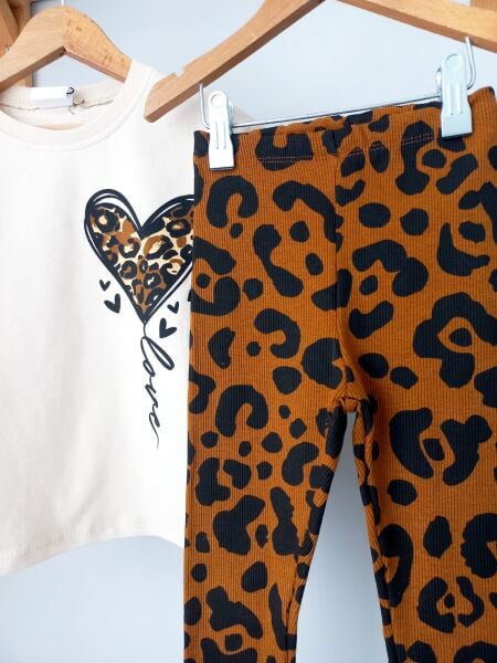 Love leopar taytlı takım