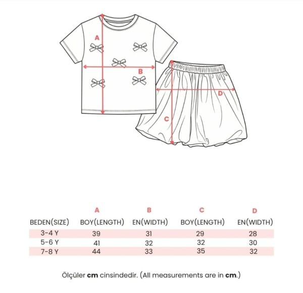 Fiyonk aplikeli balon etekli takım