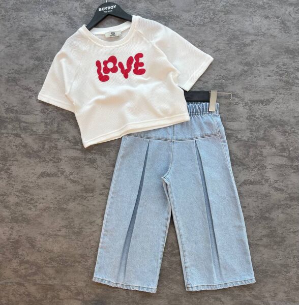 Love denim pantolonlu takım (17 Nisan kargo)