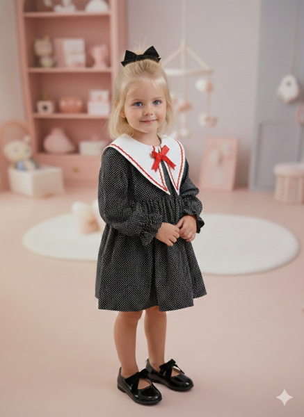 Fiyonk aplikeli puantiyeli elbise 9/10 yaş