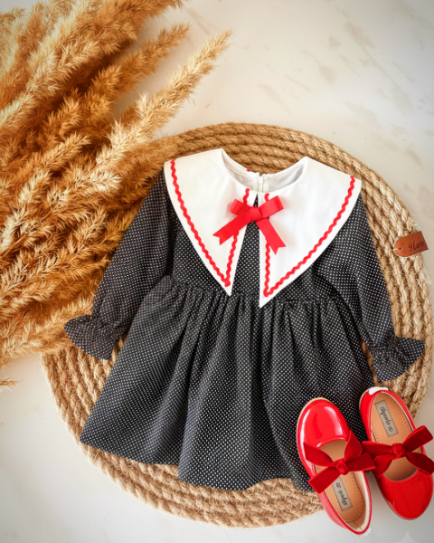 Fiyonk aplikeli puantiyeli elbise 9/10 yaş