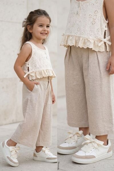 Fisto detaylı pantolon takım