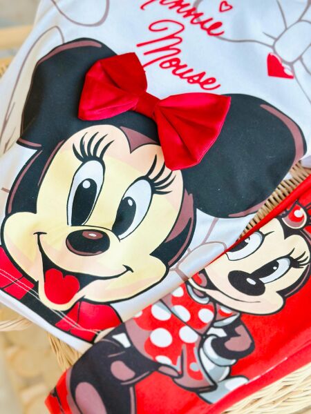 Minnie fiyonklu taytlı takım