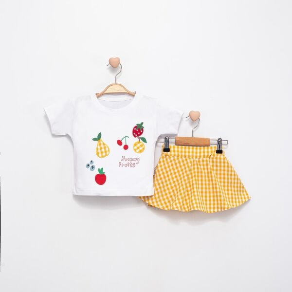 Fruits pötikare şort etekli takım sarı