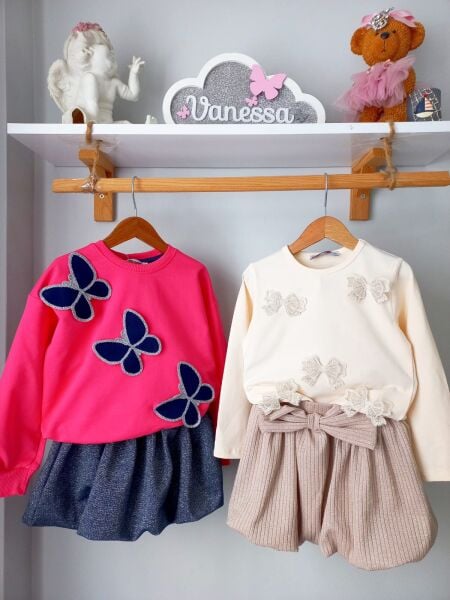 Fiyonk aplikeli balon etek takim 9/10 yaş