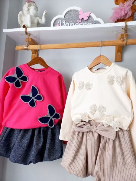 Fiyonk aplikeli balon etek takim 9/10 yaş