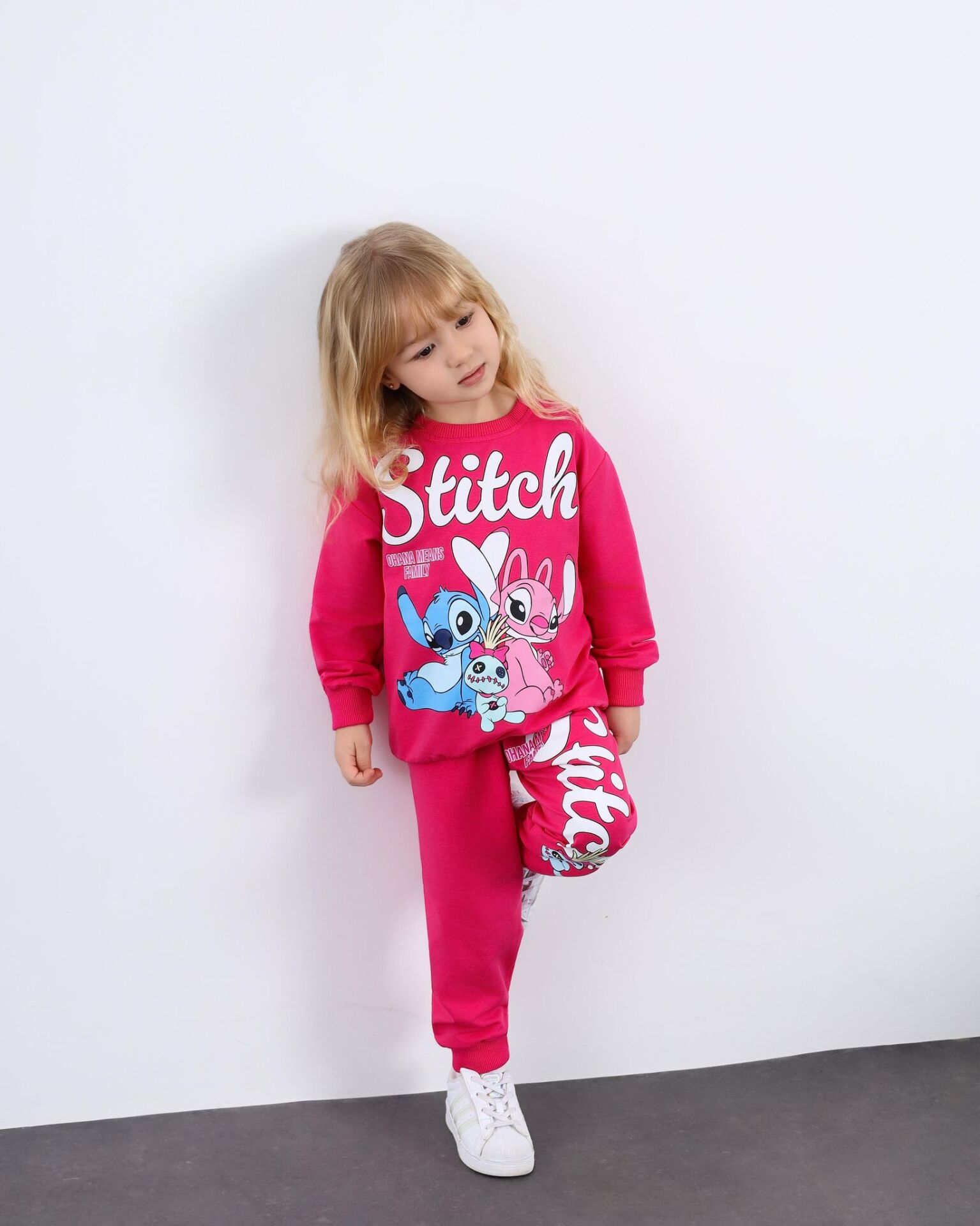 Stitch iki iplik takım fuşya