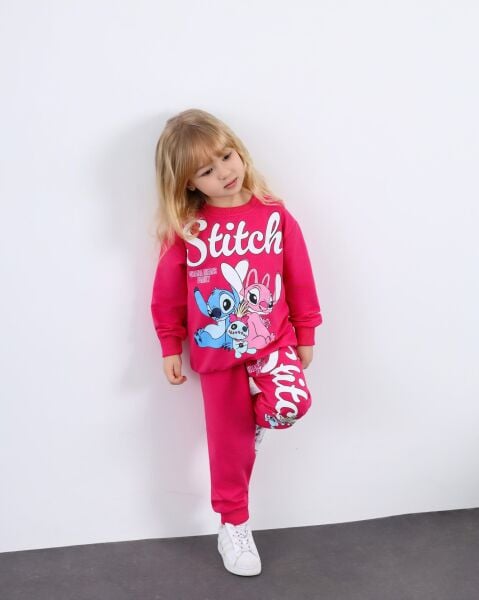 Stitch iki iplik takım fuşya