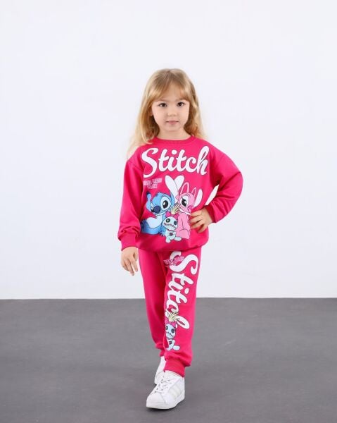 Stitch iki iplik takım fuşya