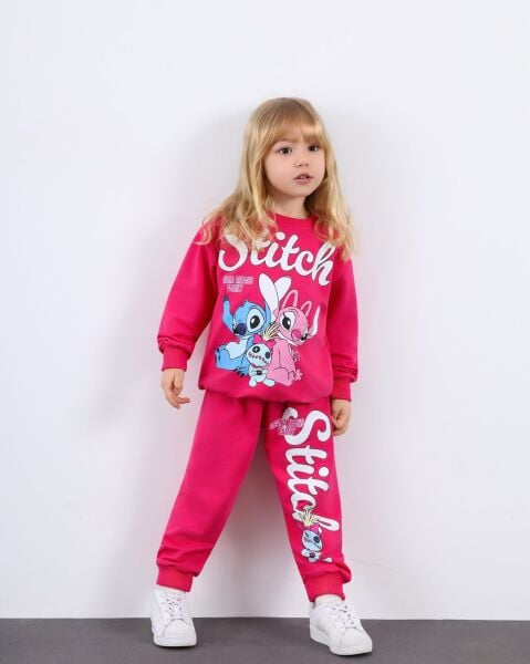 Stitch iki iplik takım fuşya