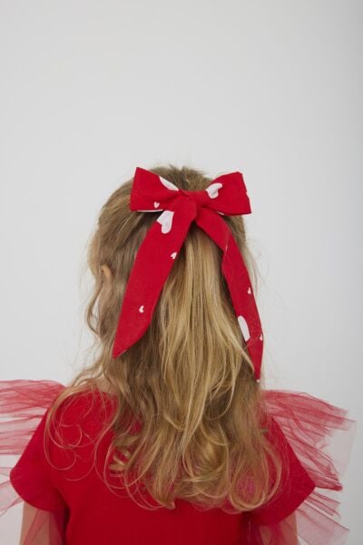 Tül detaylı etekli takım kırmızı (toka dahil)