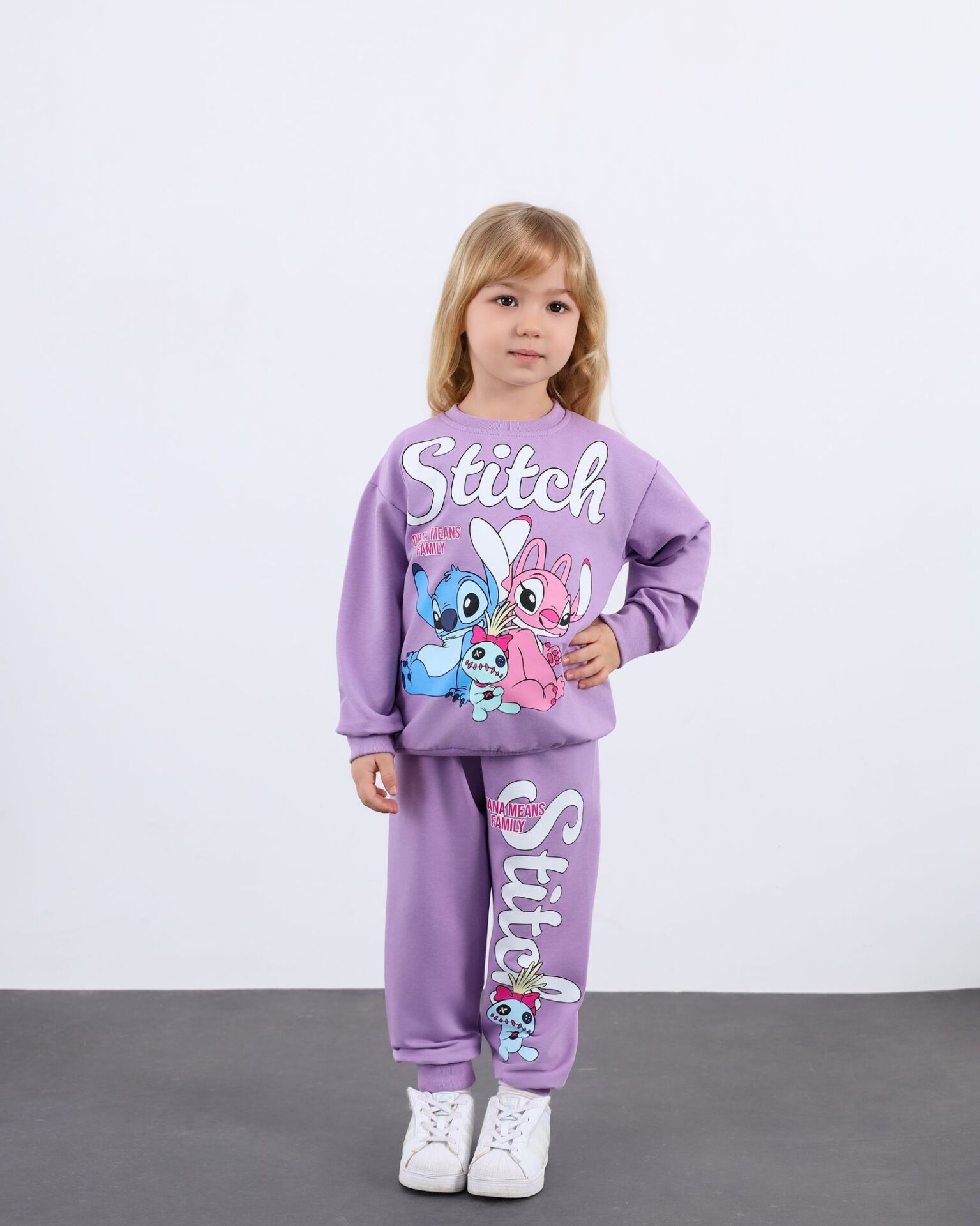 Stitch iki iplik takım lila