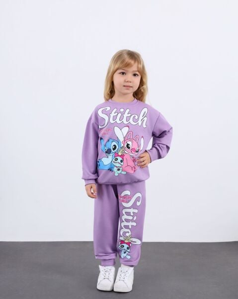 Stitch iki iplik takım lila