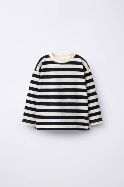Siyah çizgili basic sweat