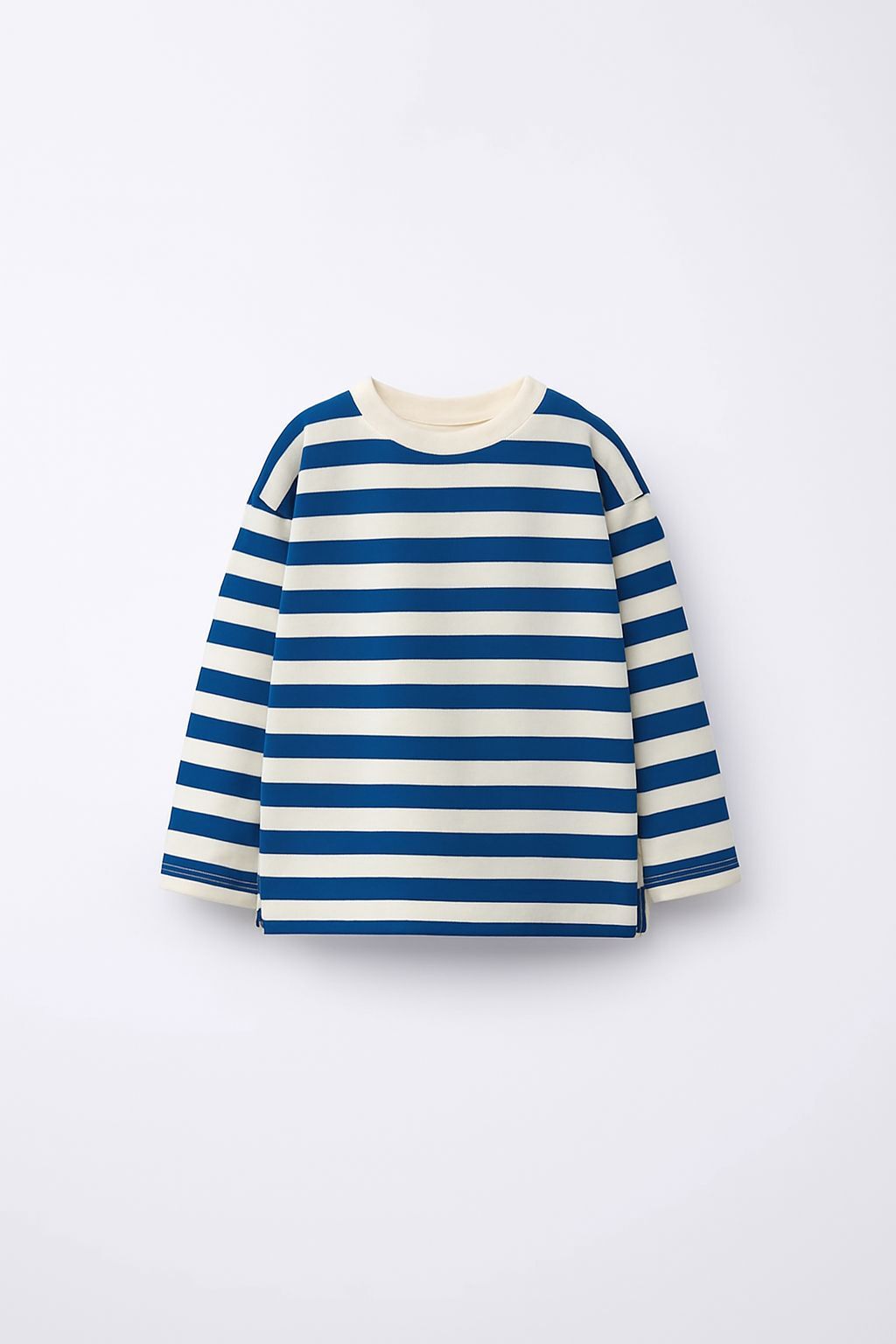 Lacivert çizgili basic sweat