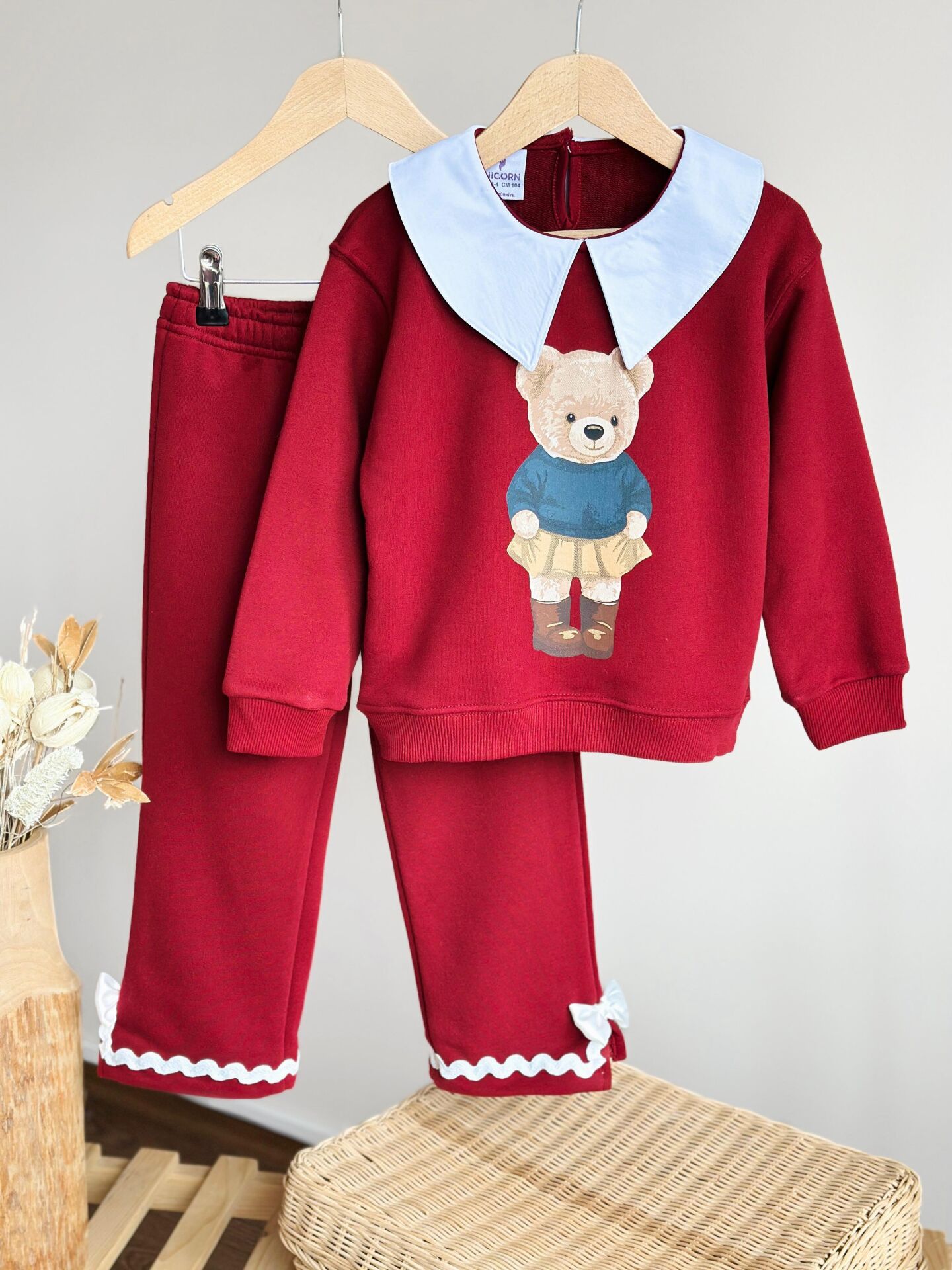 Teddy yaka detaylı takım