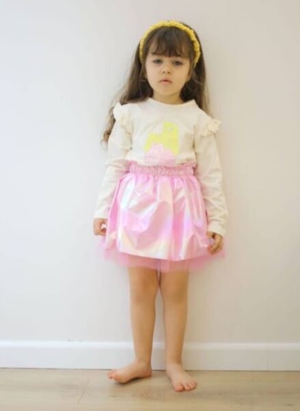 Dondurma detaylı etekli takım pembe