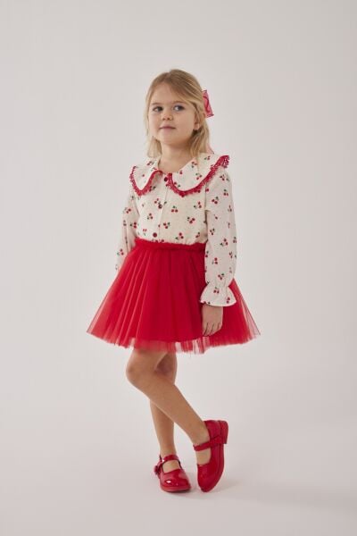 Kiraz detaylı etekli takım (toka dahil)