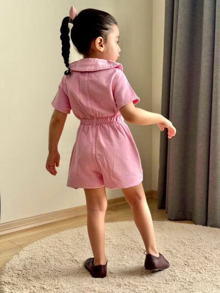 Denim taşlı tulum pembe (1 veya 2 beden büyük tercih edebilirsiniz)