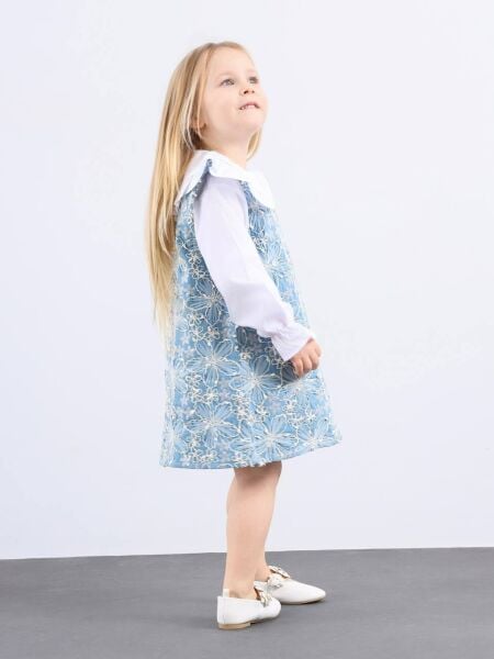 Brode işlemeli jile gömlek ikili takım