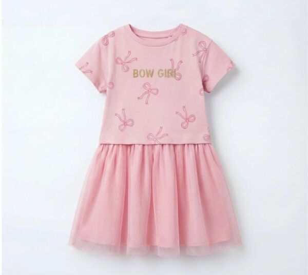 Fiyonk baskılı tütü elbise