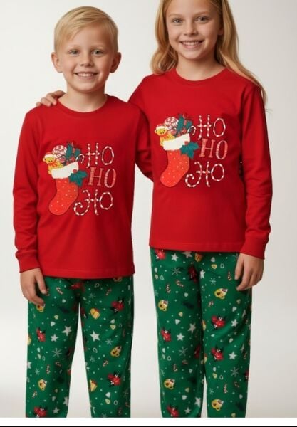 Yeni yıl unisex pijama takımı