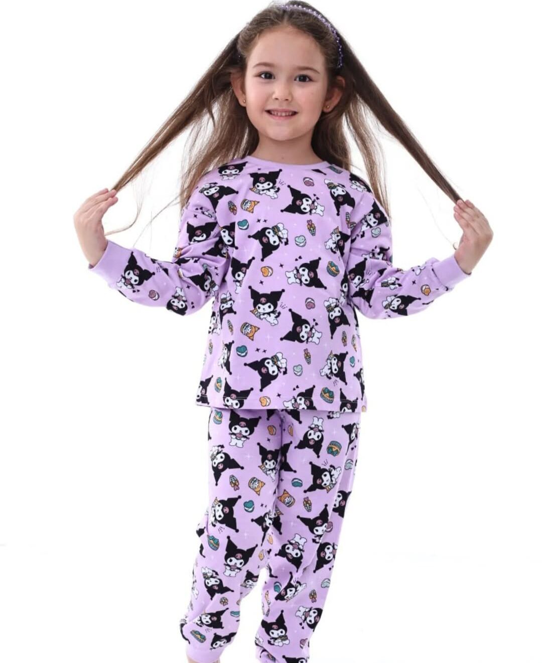 Kuromi pijama takımı lila