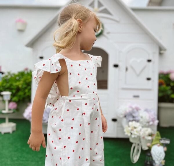 Kalpli müslin&keten tulum 1 yaş