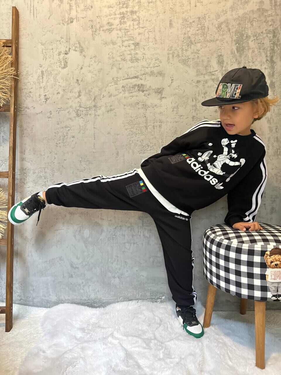 Gofy çizgili eşofman takımı 3/4 yaş