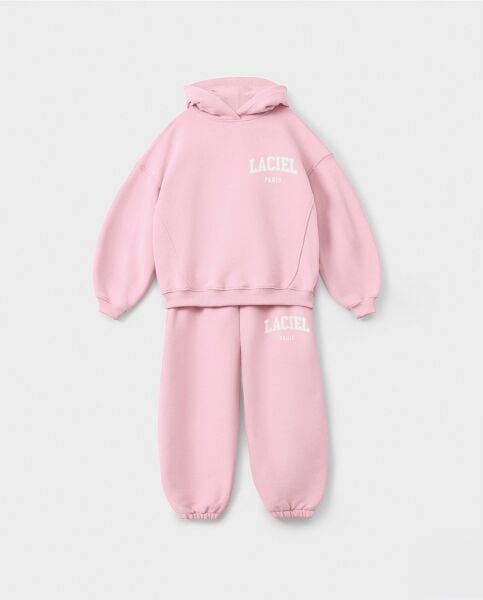 Laciel kapşonlu basic takım pembe