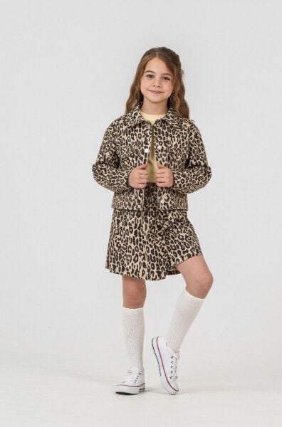 Leopar desenli üçlü set takım