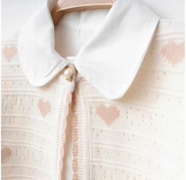 Triko kalpli üçlü set takım ekru