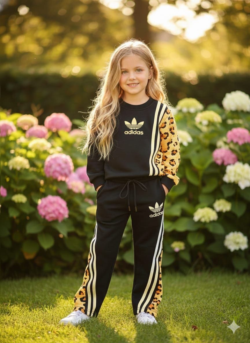 Siyah-leopar eşofman takımı