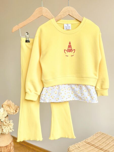 Unicorn gömlek detaylı takım sarı